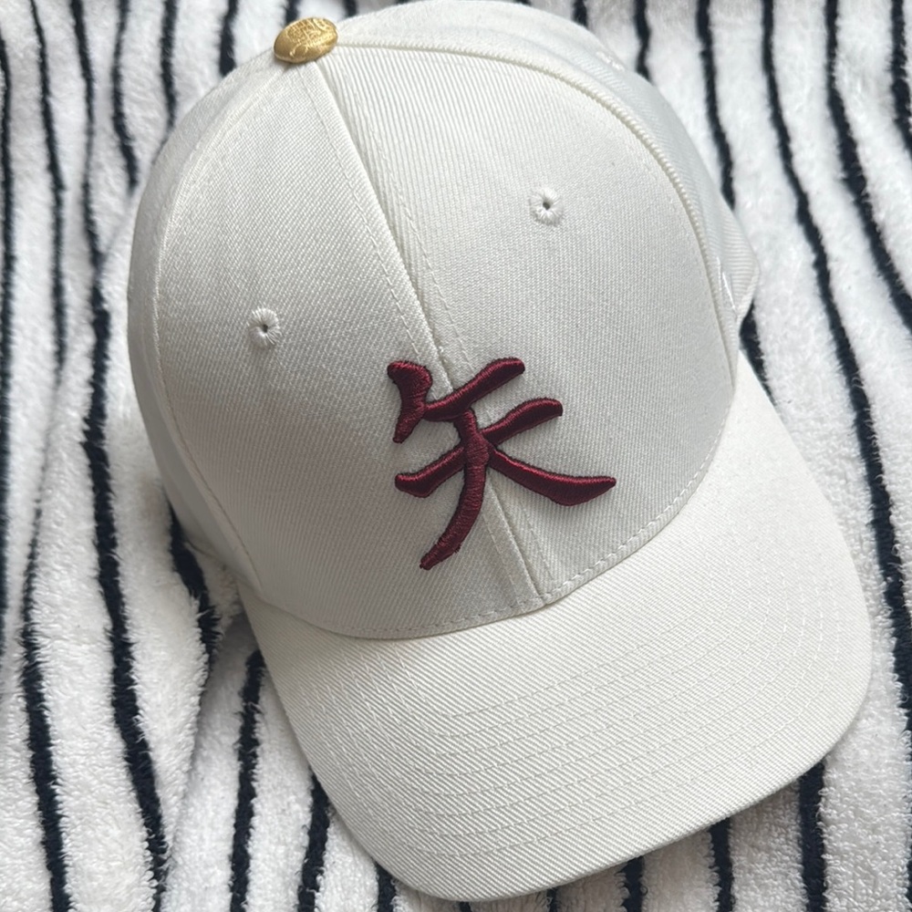 NWT State Seminoles Cap/Hat. White/Garnet Red with unique gold brocade $Firm$